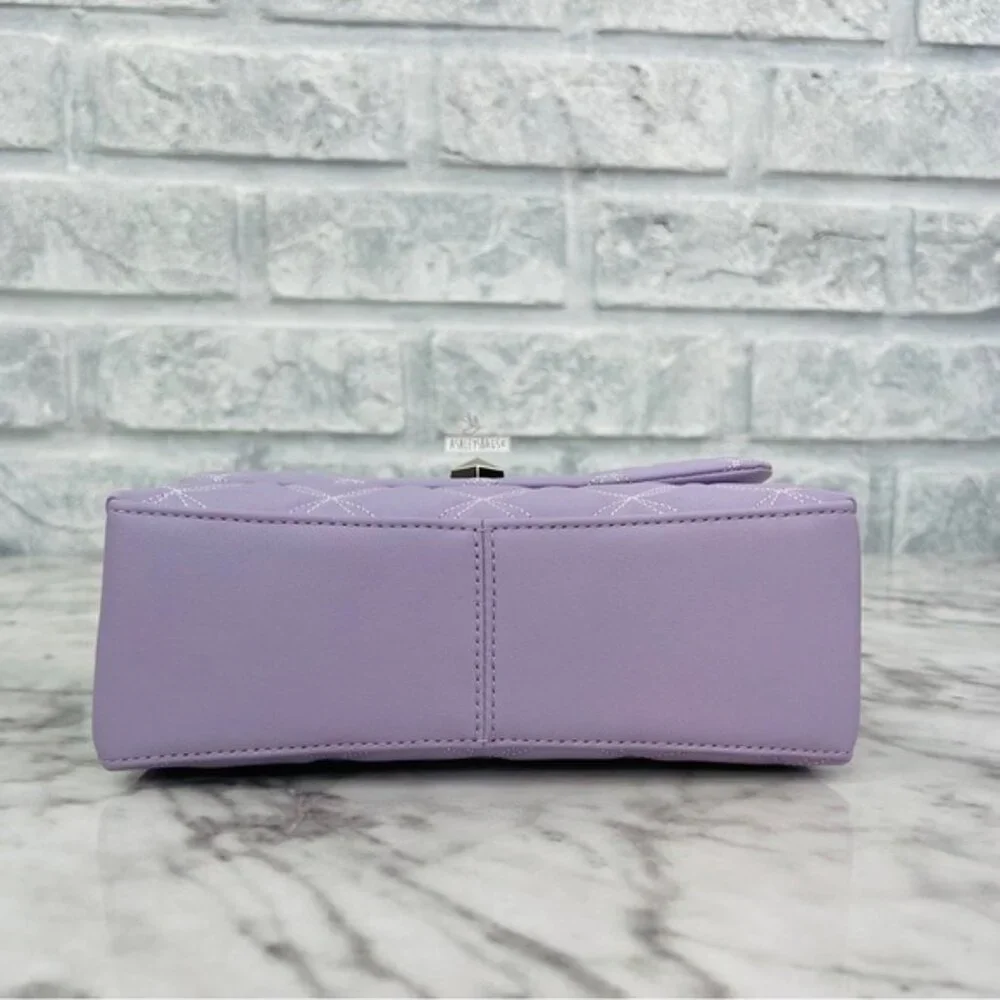 Kate Spade Natalia Small Flap Chain Shoulder Bag Crossbody In Lilac Frost